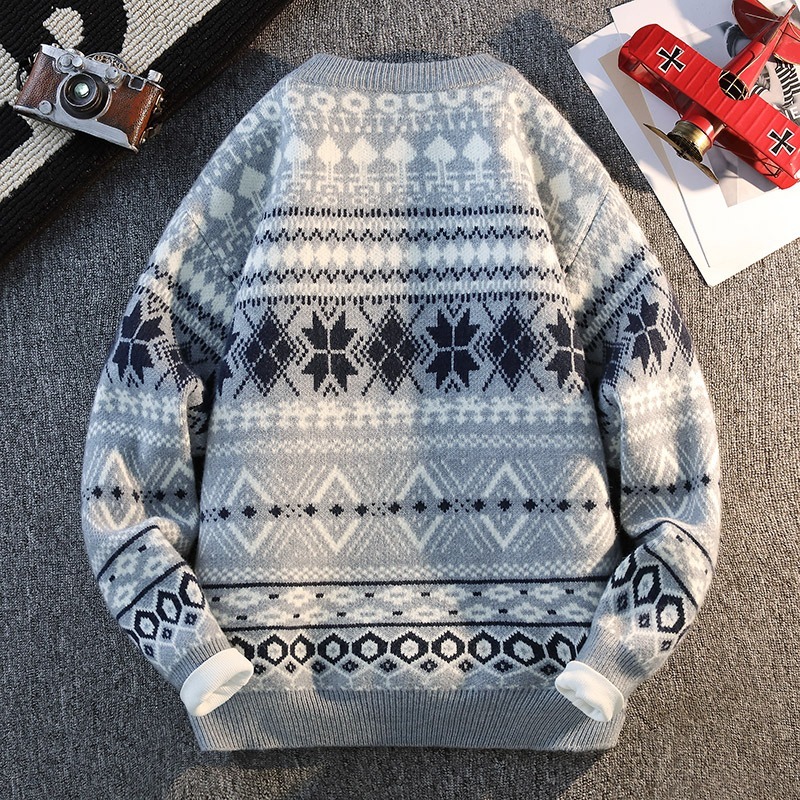 Ethnic Fashion For Men - Men's Autumn and Winter Pullover Round