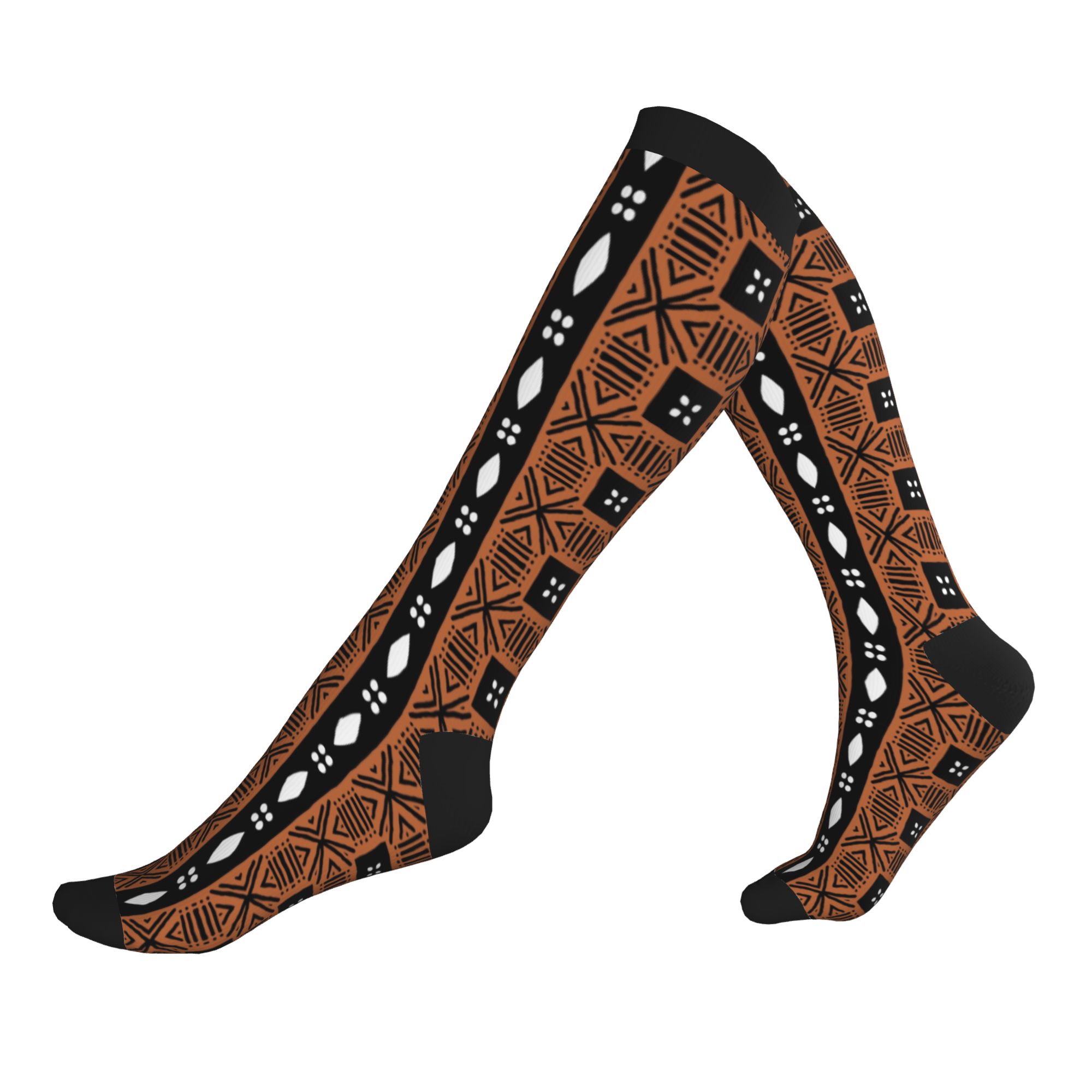 Ethnic Fashion For Men - African Safari Mud Cloth Dress Socks