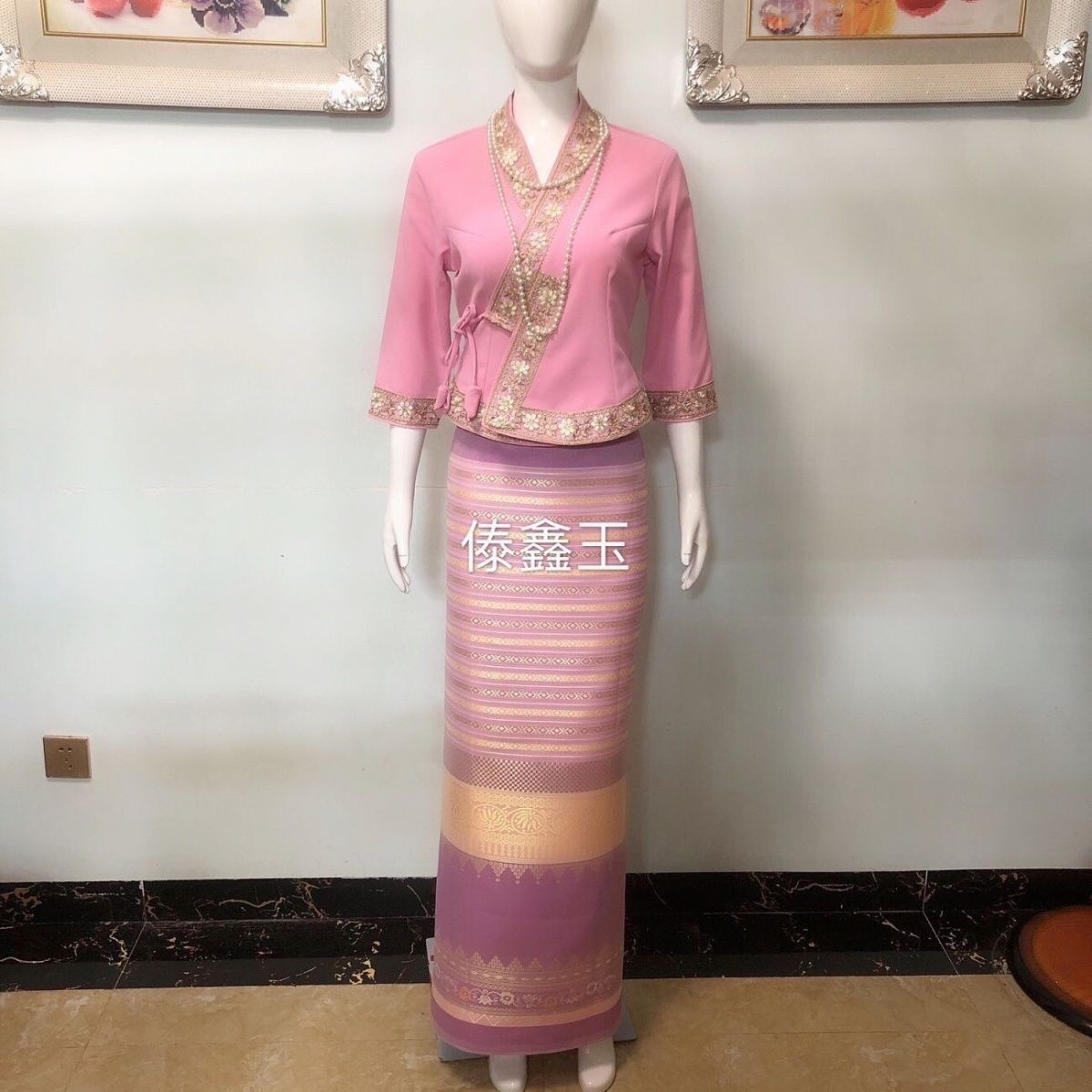 Batik Sarong Wrap - 2pcsThailand Long-gyi Skirt Dai Ethnic Clothing