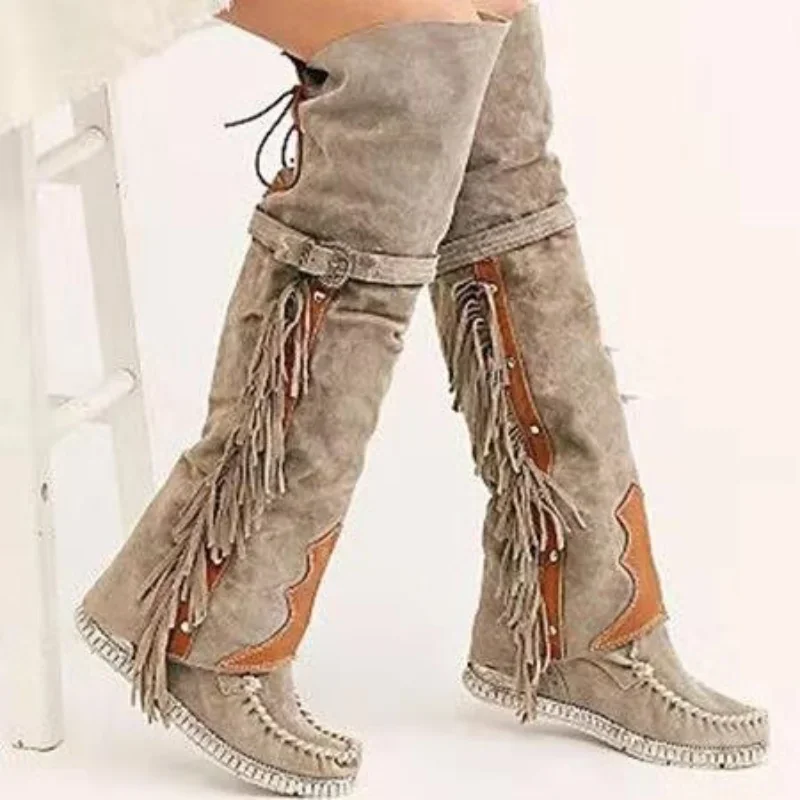 The Ethnic Fashion - Fashion Bohemia Knee-length Women Boots Ethnic