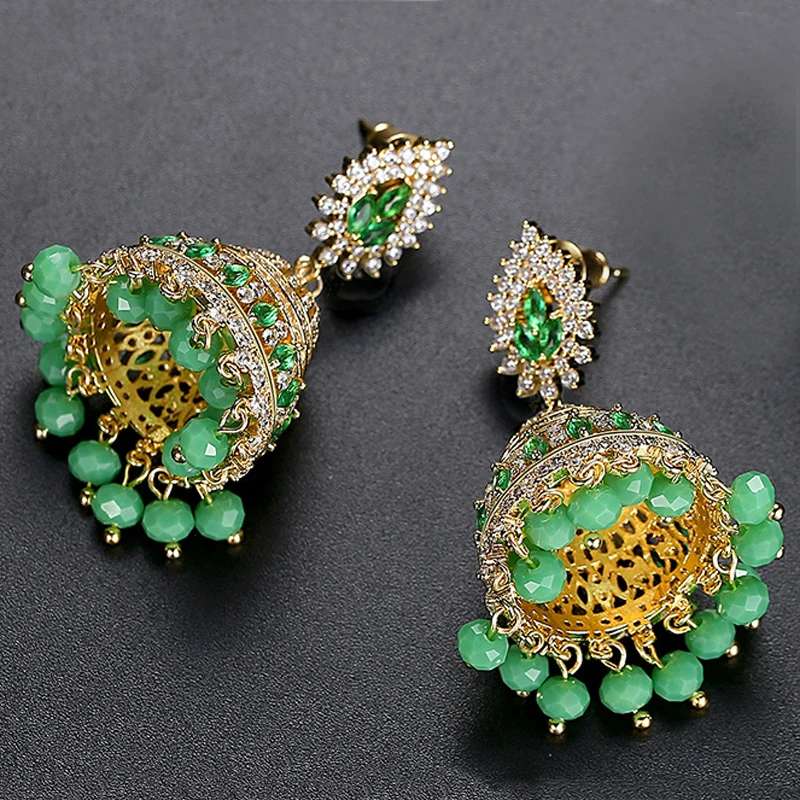 Ethnic Fashion Pakistan - India Pakistan Earrings Copper Inset Zircon