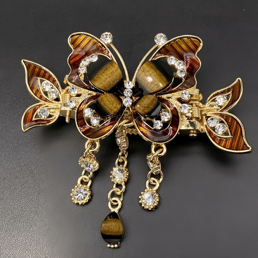 Ethnic Fashion Design - Elegant Design Rhinestone Butterfly Hairpin Tassel