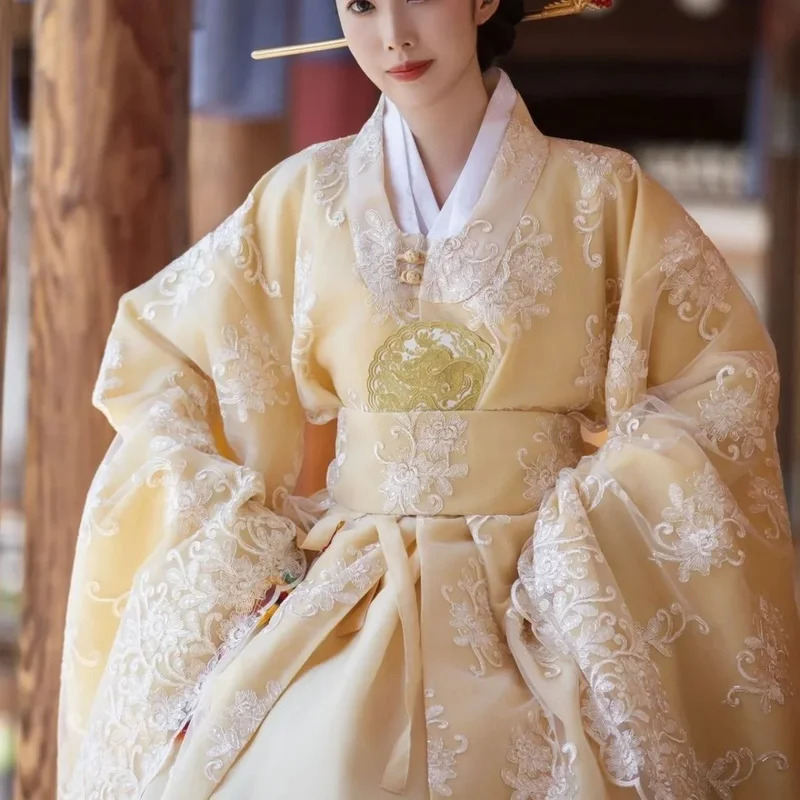Hanbok Modern Set - ellow Korean Clothes Women Traditional Costume