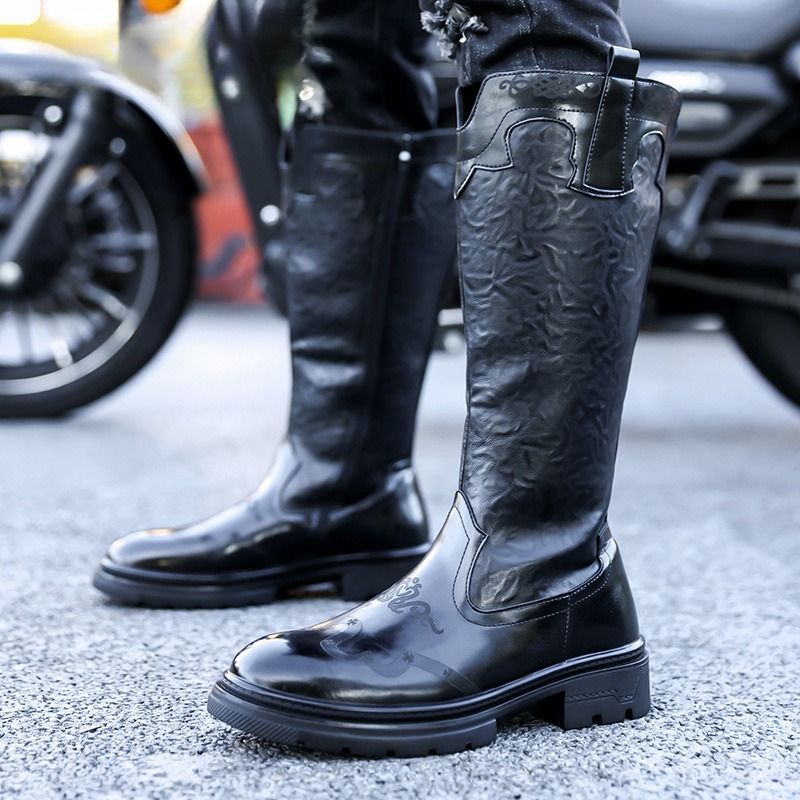 Ethnic Fashion For Men - Men's Mid-calf Boots High Quality Patent