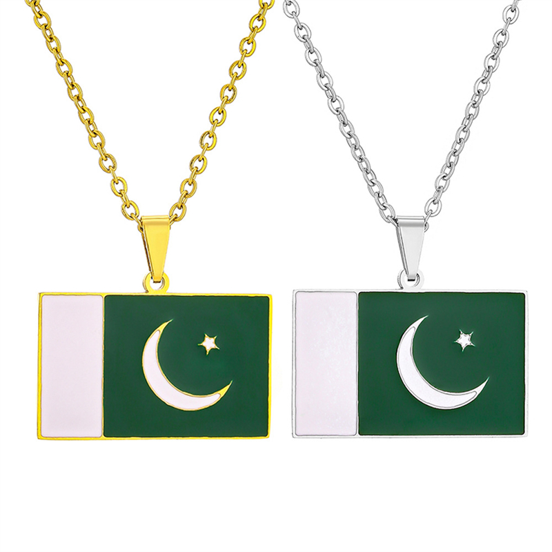 Ethnic Fashion Pakistan - Pakistan National Flag Pendant Necklace For