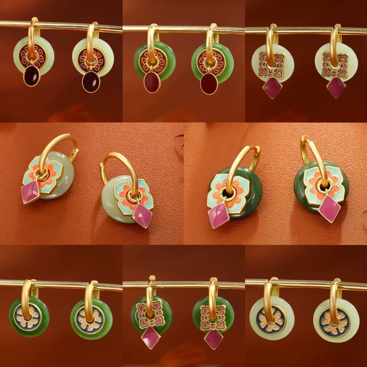 Ethnic Fashion Way - S925 New Chinese-style Earrings for Women