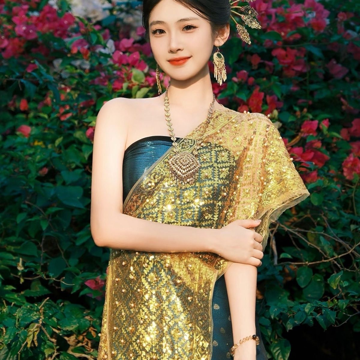 Batik Sarong Wrap - Thailand Women Clothing Set Thai Traditional