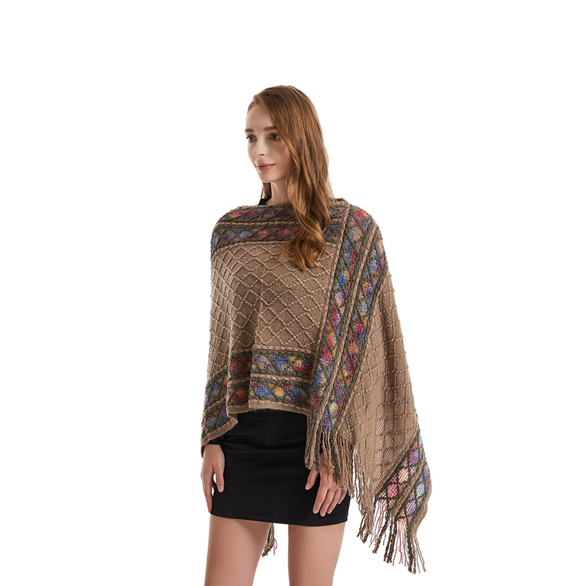 Ethnic Fashion Way - Women Spring Autumn Poncho Unique Vintage