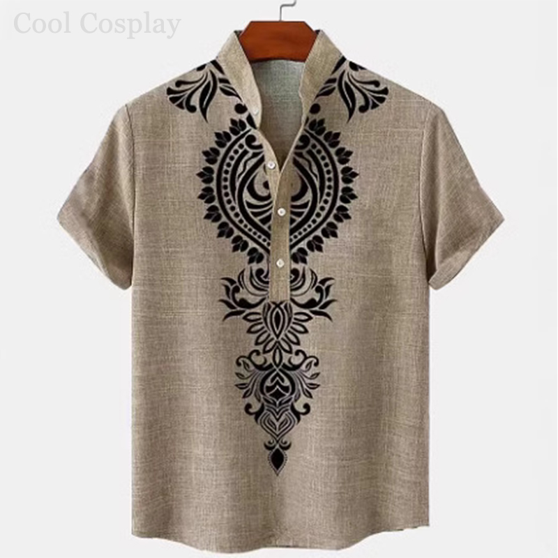Male Retro Tops Henley Shirt M - Ethnic Fashion For Men review and price