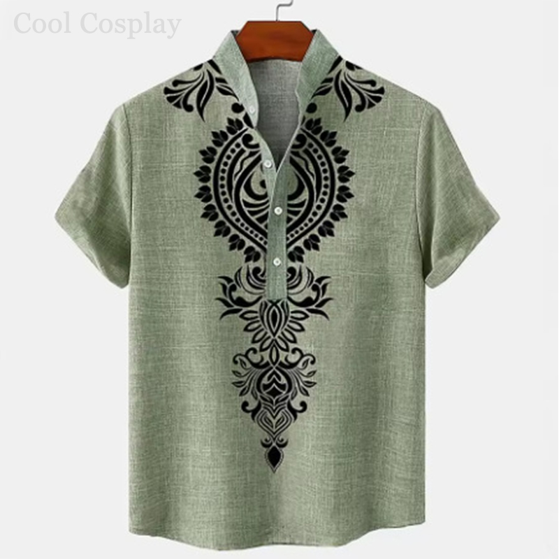 Male Retro Tops Henley Shirt M - Ethnic Fashion For Men review and price
