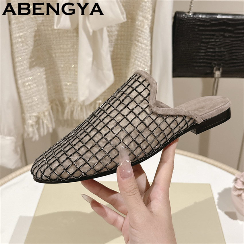 Shiny Lace Mesh Round Toe Flat - The Ethnic Fashion review and price