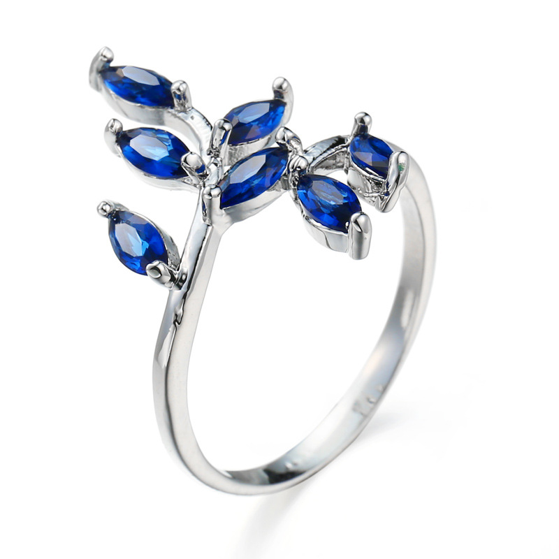 Pretty Blue Leaves Design Ring - Ethnic Fashion Design review and price