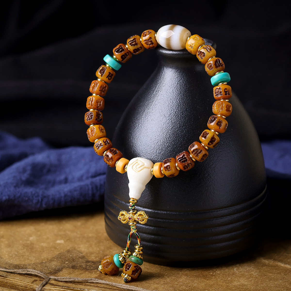 Bone Carved Six-Word Mantra Va - Ethnic Fashion Way review and price