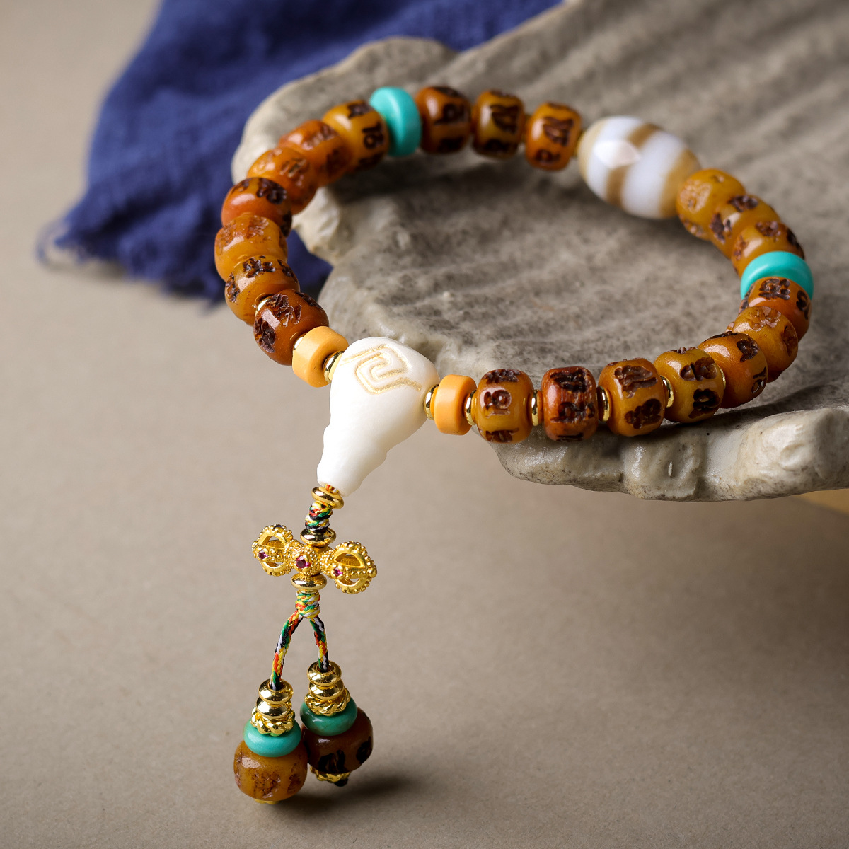 Bone Carved Six-Word Mantra Va - Ethnic Fashion Way review and price