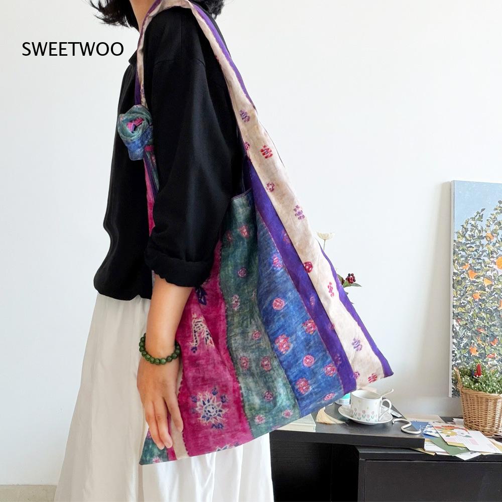 Purple Patchwork Ethnic Stripe - Ethnic Fashion Way review and price