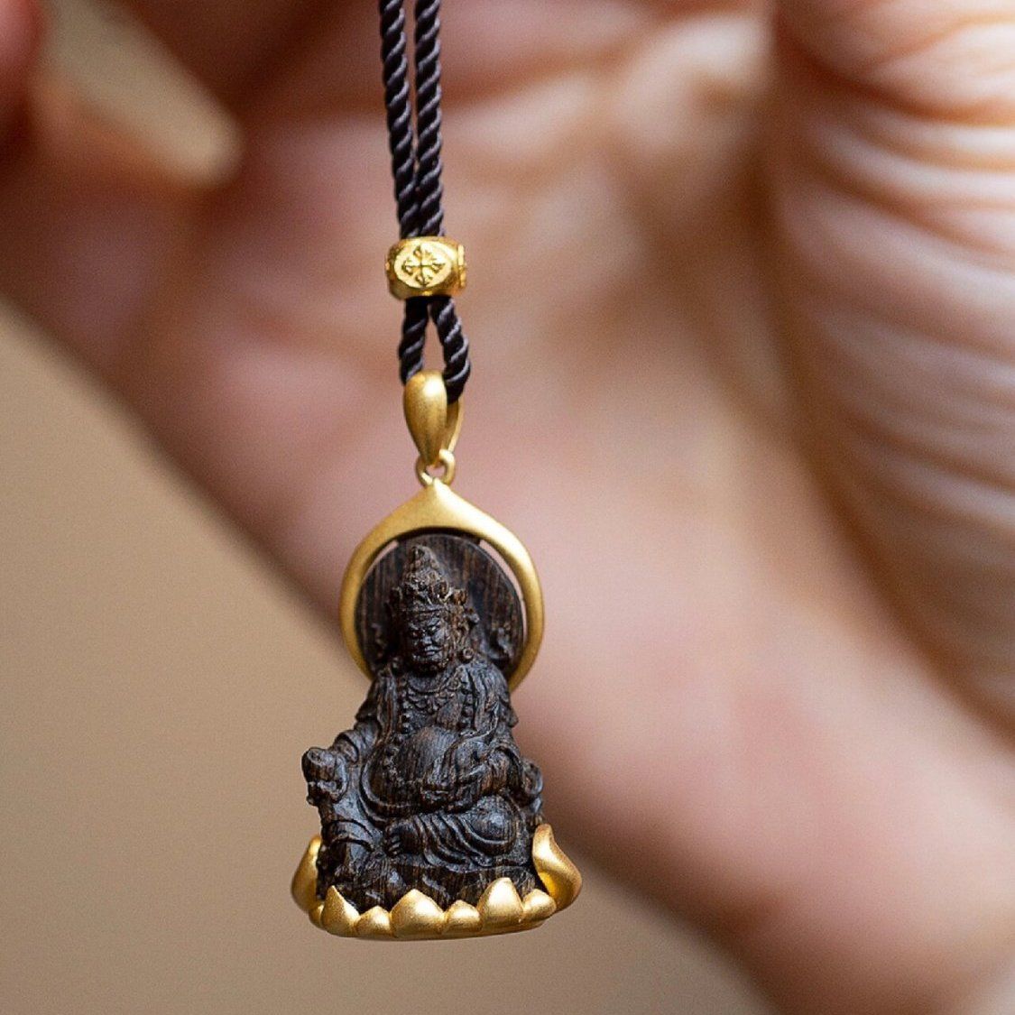 Yellow God of Wealth Pendant M - Ethnic Fashion Meaning review and price