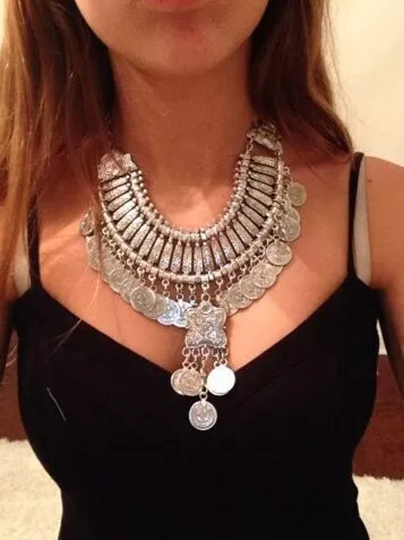 Vintage Silvery Beach Coins Ch - Ethnic Fashion Pakistan review and price