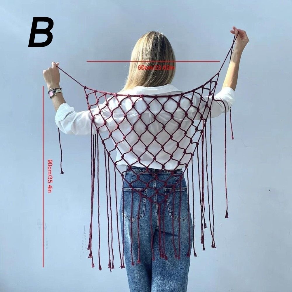 Bohemian Netted Fringe Scarf S - Ethnic Fashion Design review and price