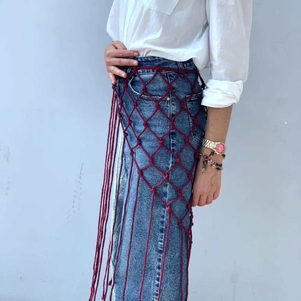 Bohemian Netted Fringe Scarf S - Ethnic Fashion Design review and price