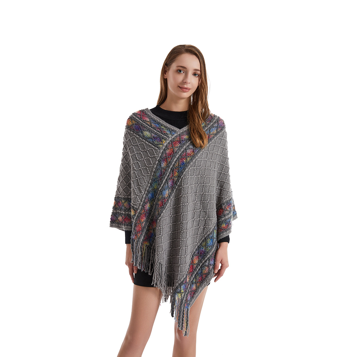 Women Spring Autumn Poncho Uni - Ethnic Fashion Way review and price