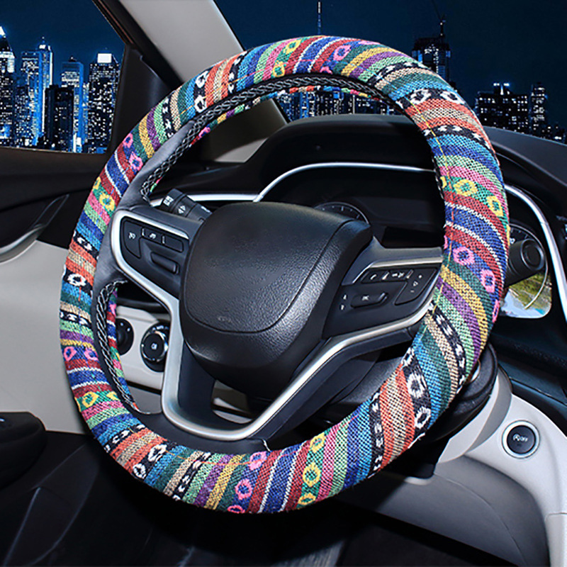 Ethnic Style Linen Car Steerin - Ethnic Fashion Hub review and price