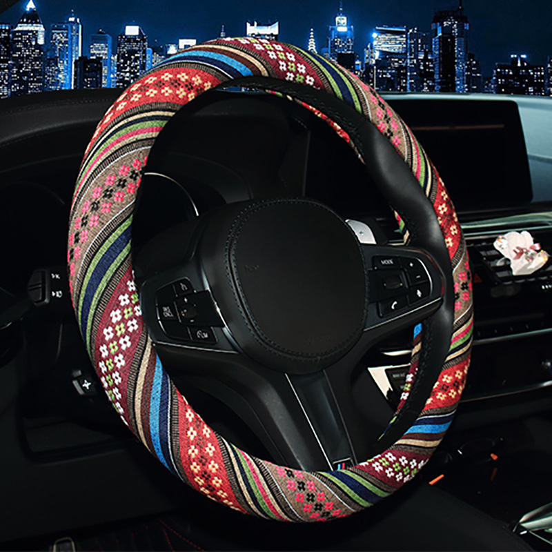 Ethnic Style Linen Car Steerin - Ethnic Fashion Hub review and price